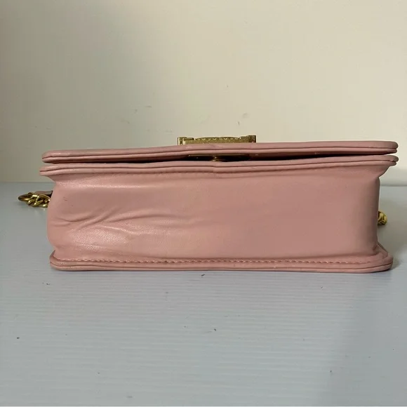 Chanel Small Gold Enchained Quilted Boy Flap Bag in Pink - Picture 14 of 15
